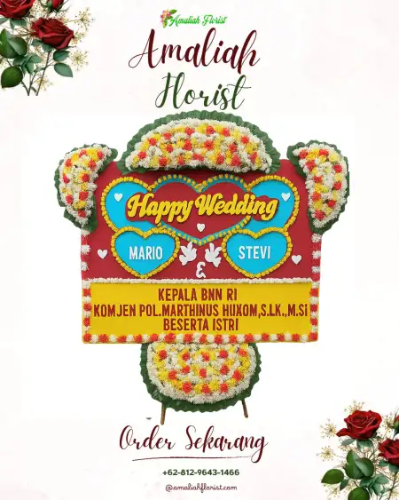 Papan Bunga Pernikahan Tempel Wetan